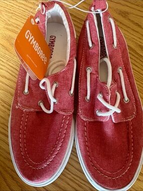 Gymboree Red Canvas Kids Boat Sneakers with White Laces